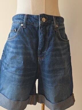 Pilcro By ANTHROPOLOGIE High-Rise Dark Blue Denim Shorts